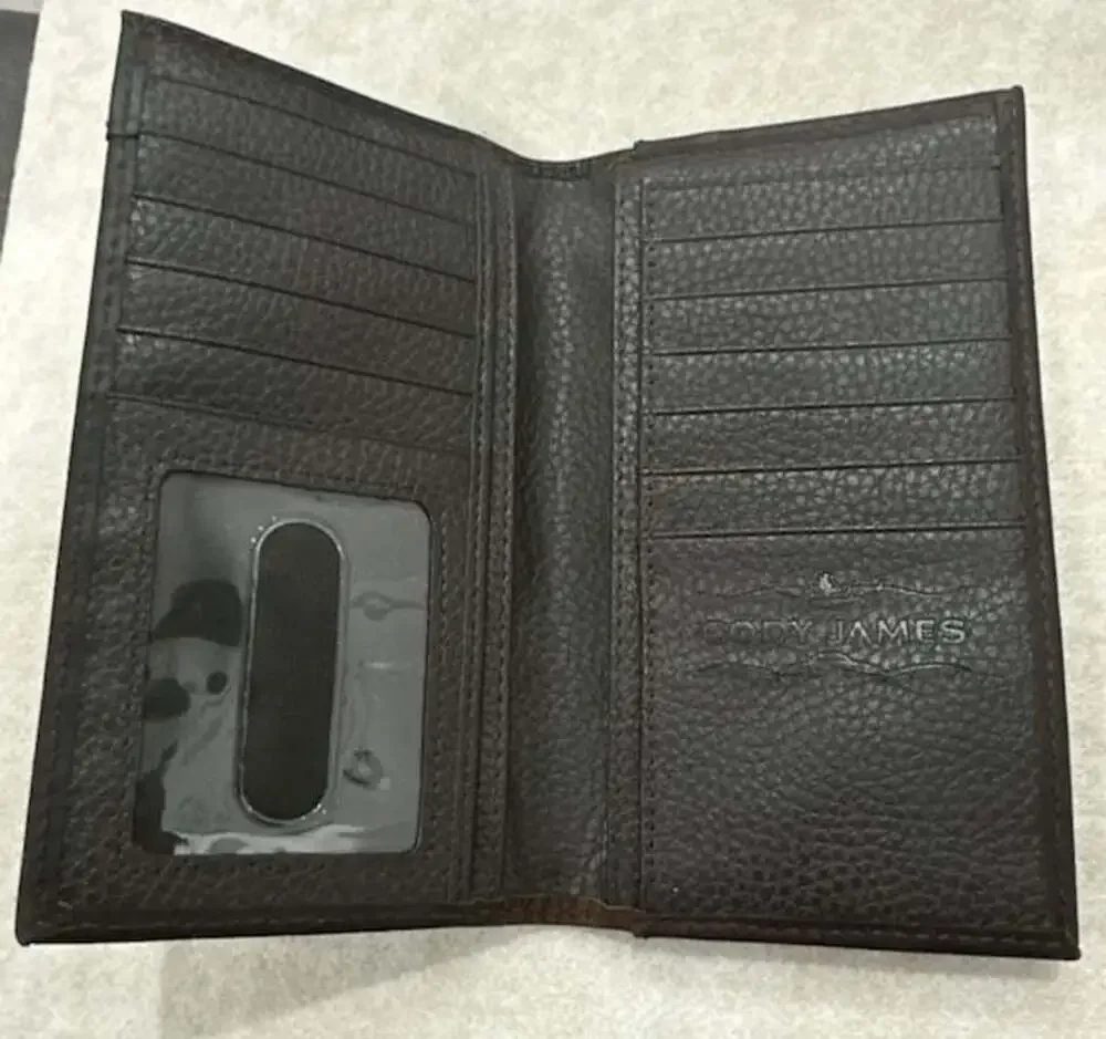 Cody James Men's Brown Leather Tooled Rodeo Wallet